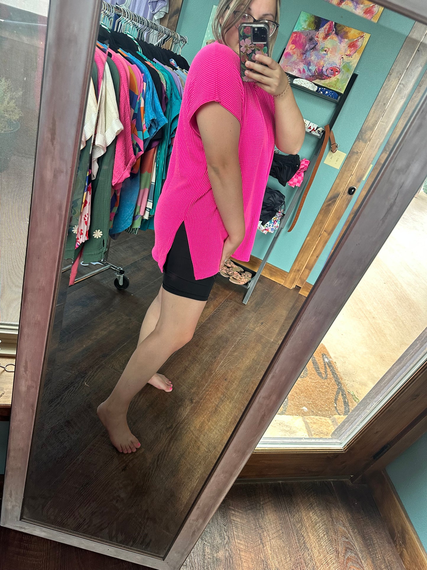 Staycation Top - Hot Pink