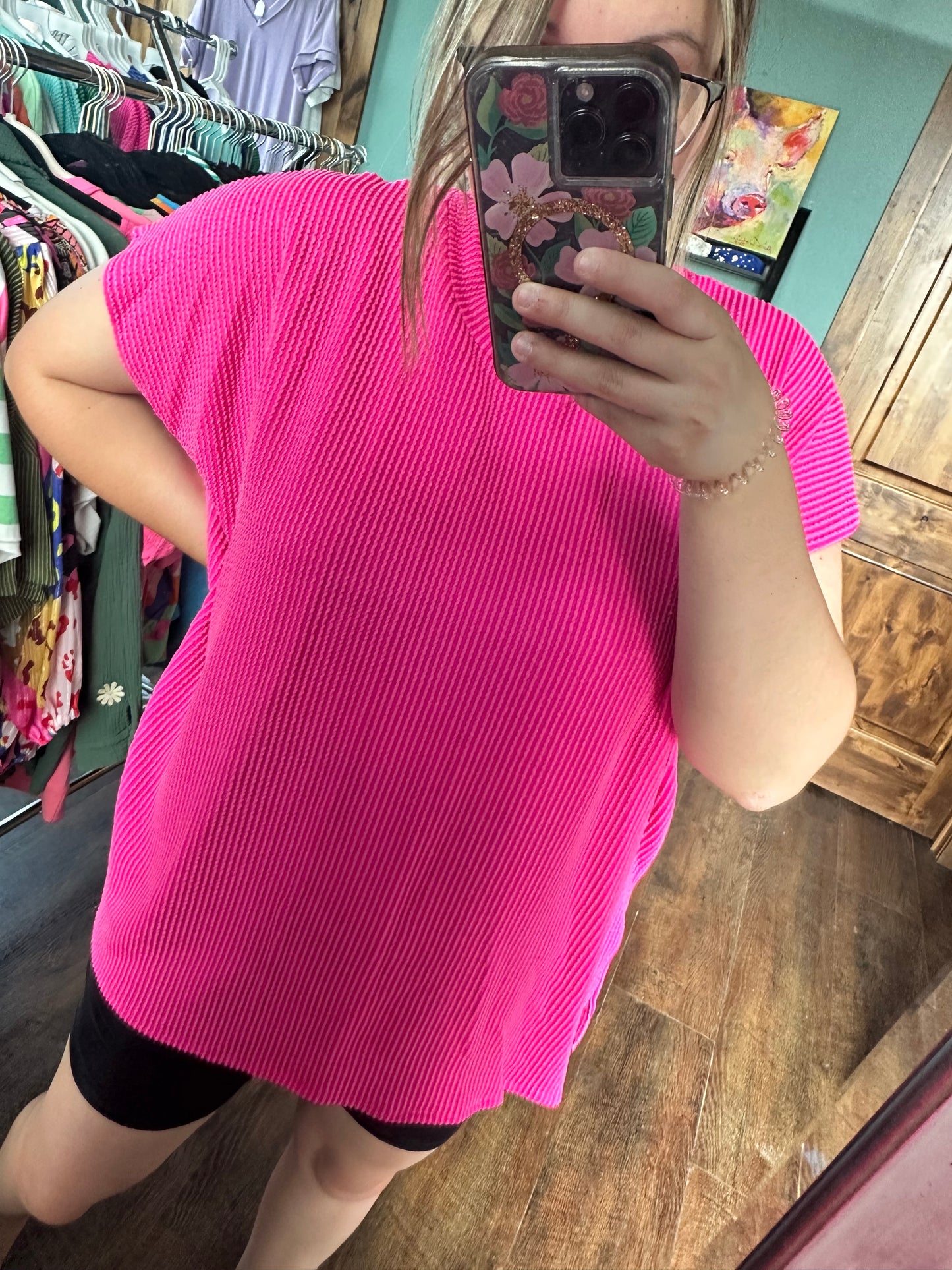 Staycation Top - Hot Pink