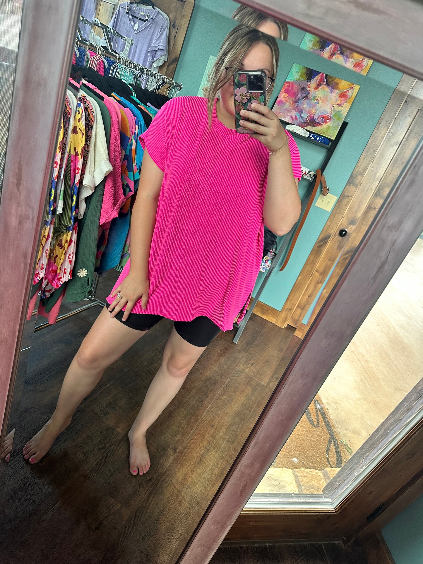 Staycation Top - Hot Pink